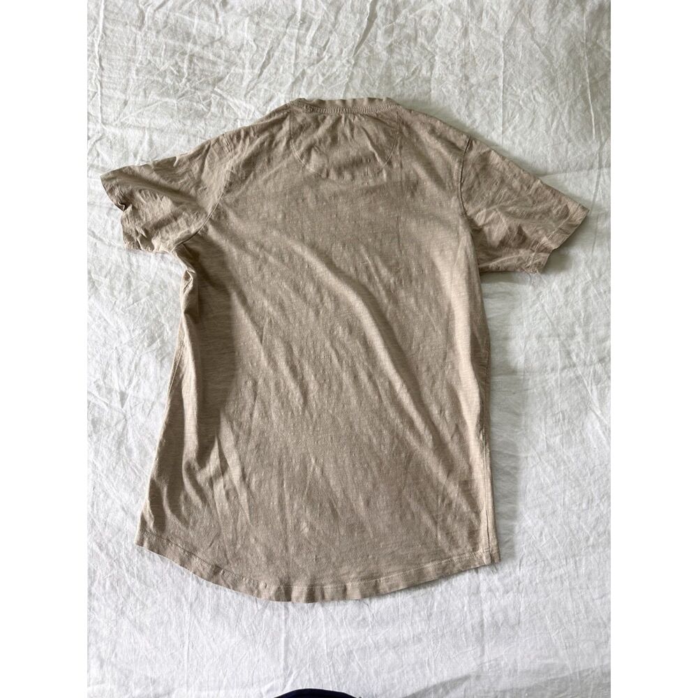 Free Planet Organic Cotton Slub Tee Beige Crew Neck Short Sleeve Size S Casual - Picture 2 of 7